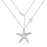 Pendentif croix étoile de mer en argent sterling