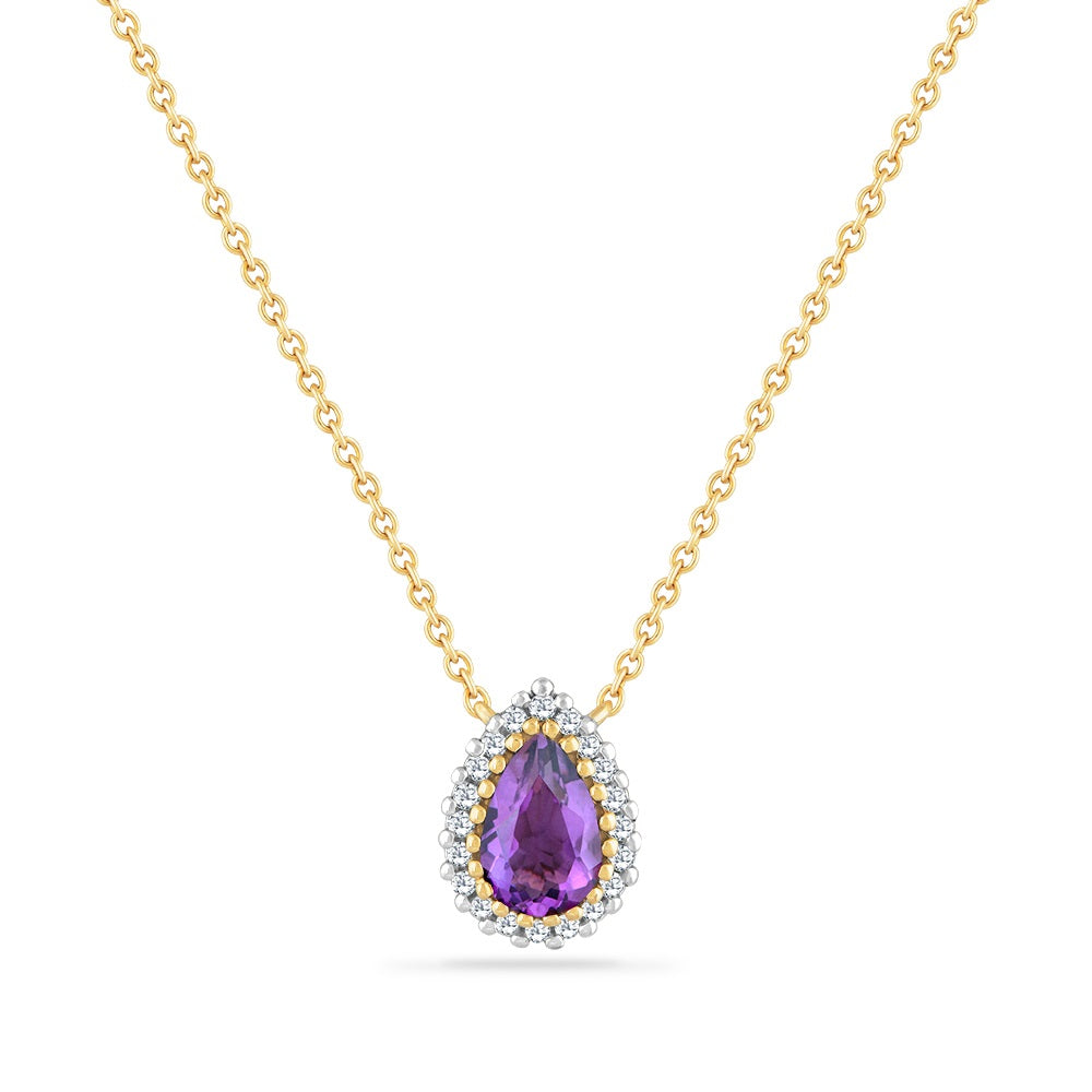 14K PS NECKLACE WITH 20 DIAMONDS