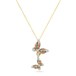 14K DOUBLE BUTTERFLY NECKLACE
