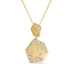 14K PENDANT WITH 27 DIAMONDS 0.45CT ON 18 INCHES CHAIN