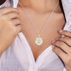 14K and Sterling Silver Sand Dollar Pendant
