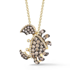 18K Brown Diamond Crab Necklace