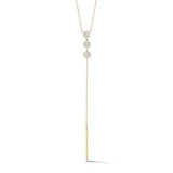 14K FASHIONABLE LARIAT NECKLACE WITH 114 DIAMONDS 0.38CT ON 18 INCHES CHAIN