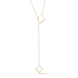 Trendy  14K lariat set with 38 diamonds T.W 0.17ct on 18 inches chain