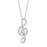 14K MUSIC CLEF SET WITH 44 DIAMONDS 0.14CT AND 16MM LONG