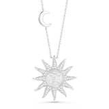 14K ARTSY SUN PENDANT WITH DIAMONDS 0.34CT ON 18 INCHES CHAIN