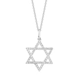 14K JEWISH STAR WITH 56 DIAMONDS 0.23CT ON 18 INCHES CHAIN