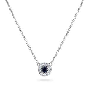 14K NECKLACE WITH ROUND SHAPE SAPPHIRE