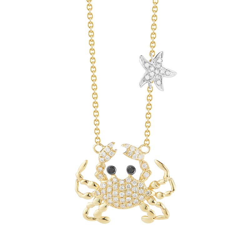 9ct Rose Gold and Sapphire Crab Pendant | Lucy Stopes-Roe