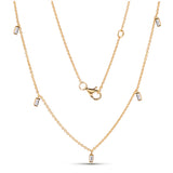 14K DIAMOND BY THE YARD NECKLACE WITH 5 BAGUETTE DIAMONDS 0.25CT ON 18 INCHES CHAIN