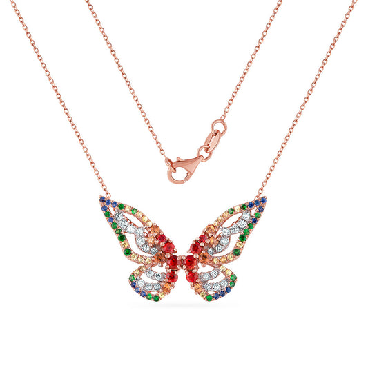 Collier magnifique papillon 14K