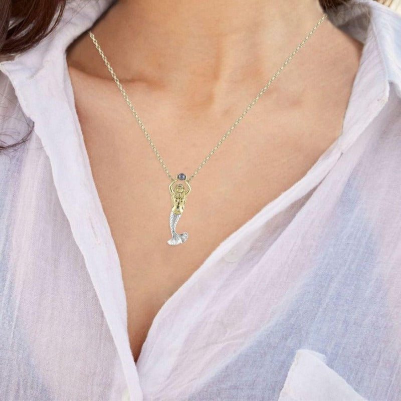 14K Pearl Mermaid Necklace
