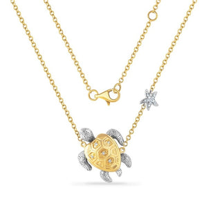 Gold turtle necklace
