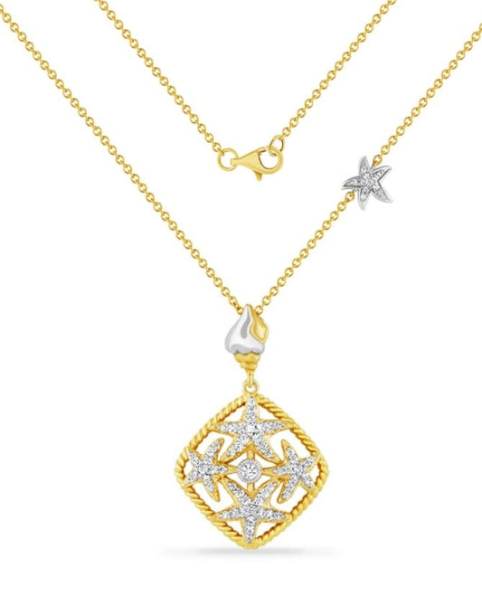 14K Filigree Multi Starfish Necklace