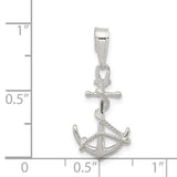 STERLING SILVER SEAS THE DAY ANCHOR PENDANT / SKU# QC6909