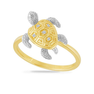 14K FUN TURTLE RING WITH MOVEABLE LIMBS 1/2 INCHES WIDE