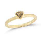 14K BAND WITH TRIANGLE SHAPED CITRINE