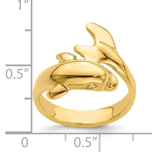 14K Sweet and Playful Dolphin Ring