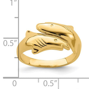 14K Striking Double Shark Ring