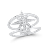 14K BEAUTIFUL STAR RING WITH 25 DIAMONDS 0.11CT