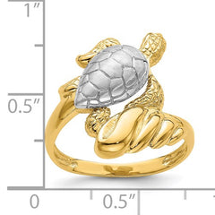 14K TWO-TONE TURTLE RING