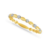 14K GOLD BAND WITH 7 DIAMONDS 0.06CT