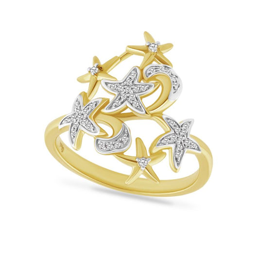 Bague Symphonie d'étoiles de mer 14K