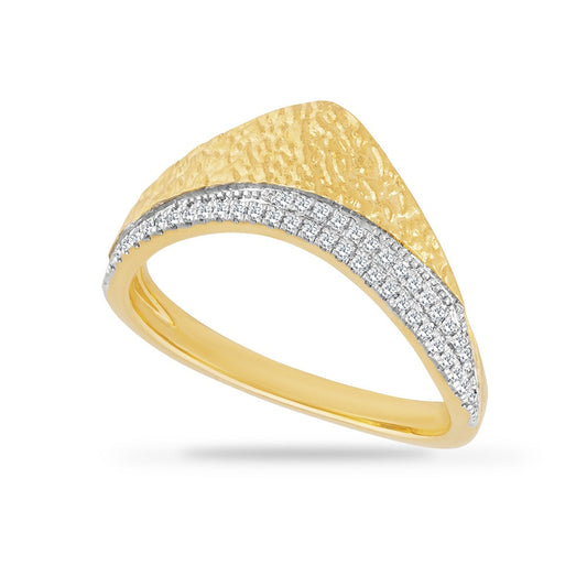 14K TRIANGULAR BAND WITH 44 DIAMONDS 0.15CT