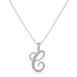 14K DIAMOND SCRIPT INITIAL "C" NECKLACE