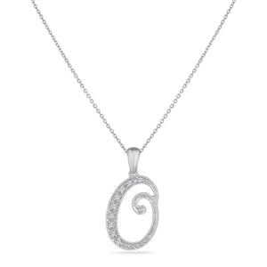 14K DIAMOND SCRIPT INITIAL "O" NECKLACE